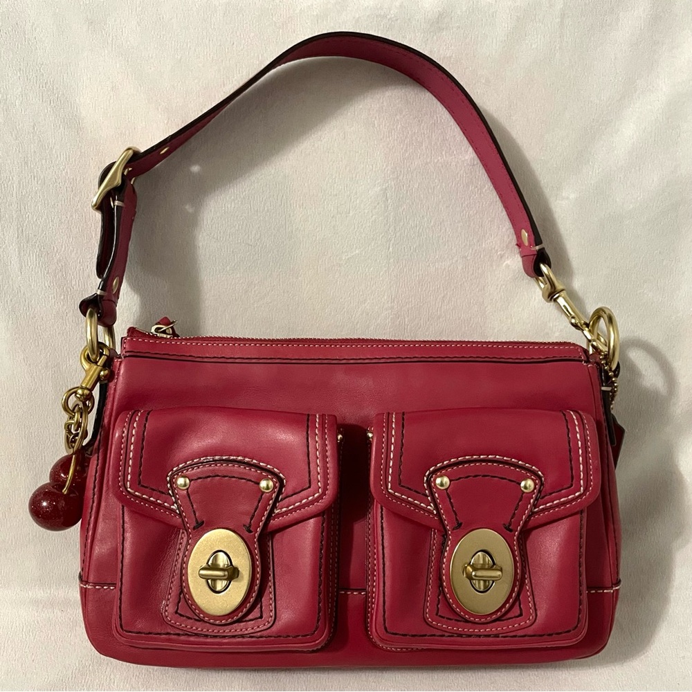 RARE Like New Coach Legacy Double Turnlock in Raspberry